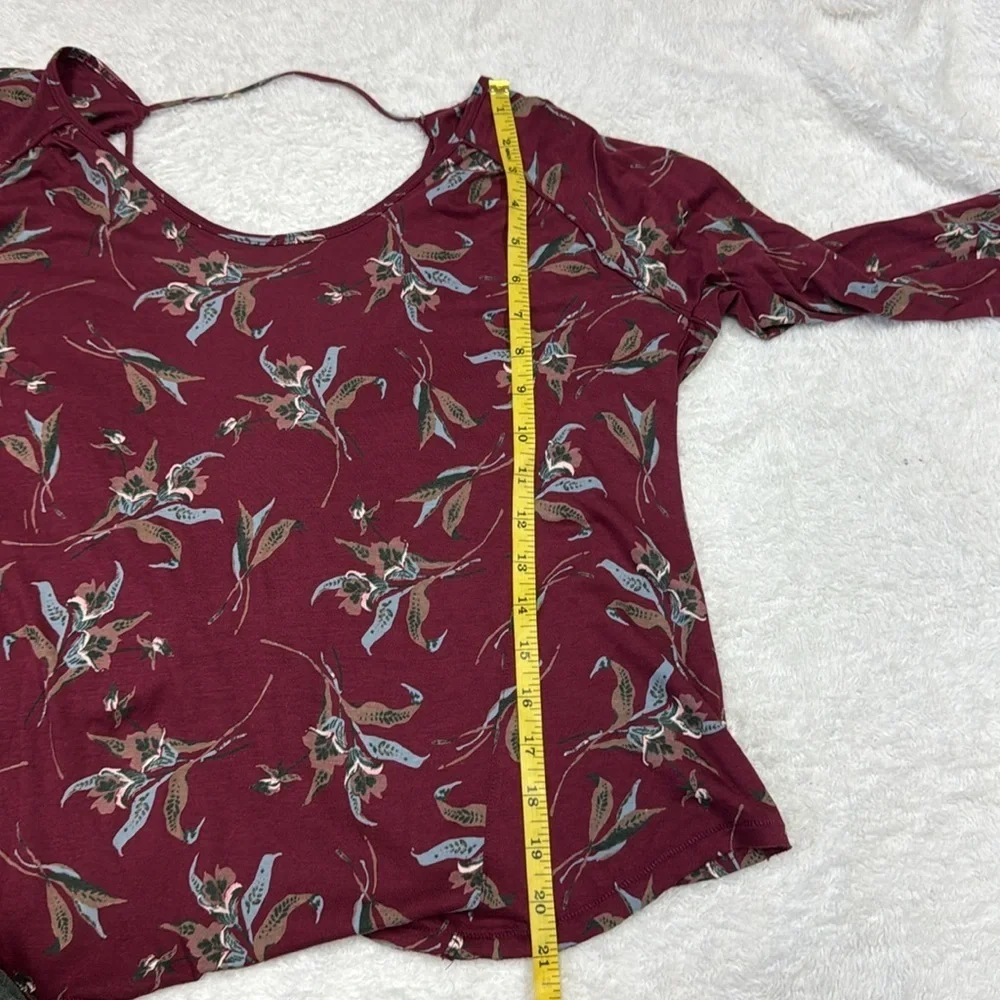Free People Red Ruched Backless Elsa boho Open back top NWOT - Picture 5 of 7